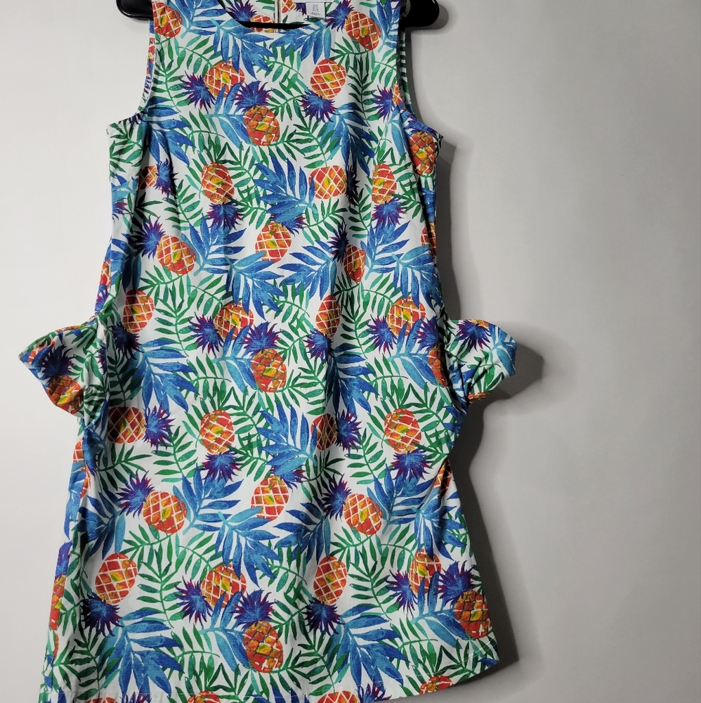 Tabitha Webb Pineapple Printed Pockets Dress Size… - image 1